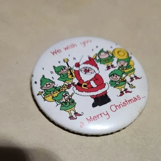 1986 RUSS BERRIE Merry Christmas PIN BUTTON PINBACK