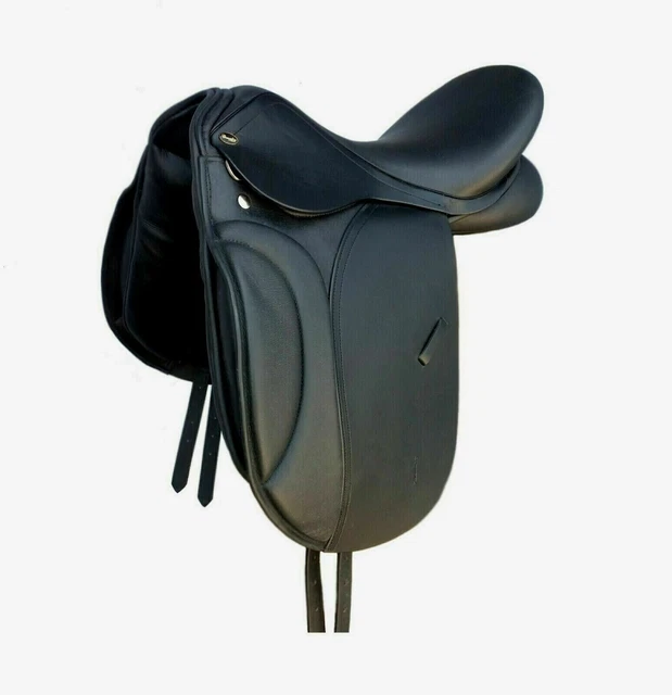 Selle D'équitation Anglaise En Cuir - Modèle Contact étroit, Noir, Taille 17,5 Pouces (neuve, Artisanale)