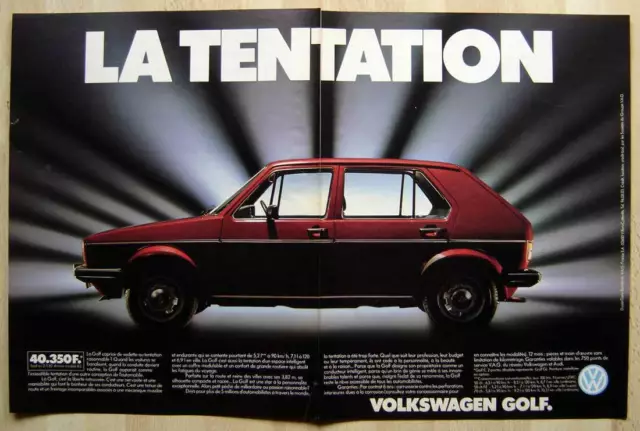 Publicité Papier - Voiture Volkswagen Golf De 1983