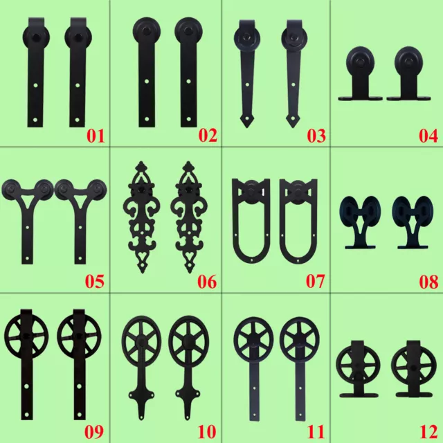 4ft-20ft Steel Sliding Barn Door Hardware Closet Track Kit for Double Wood Doors