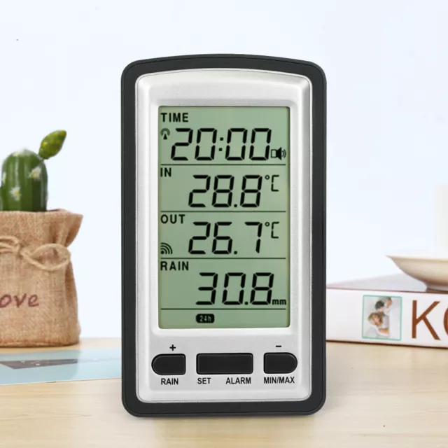 AU Wireless LCD Weather Station Rain Gauges Digital Indoor & Outdoor Thermometer