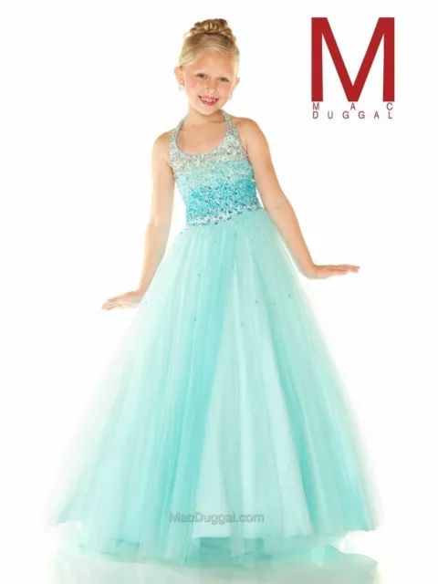 Sugar 48318 Aqua Stunning Girls Pageant Ball Gown Dress sz 10 SALE! NWT