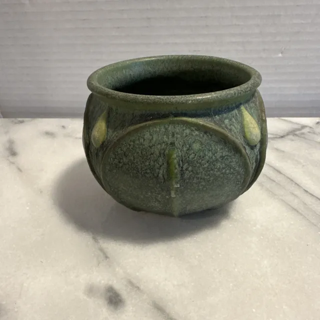 2000s Jemerick Pottery Matte Green Arts and Crafts Small Vase Grueby Style Exc!