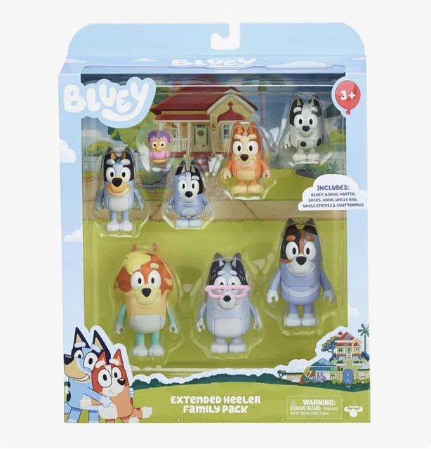 BLUEY EXTENDED FAMILY HEELER PACK Chattermax Nana Socks Uncle Stripes
