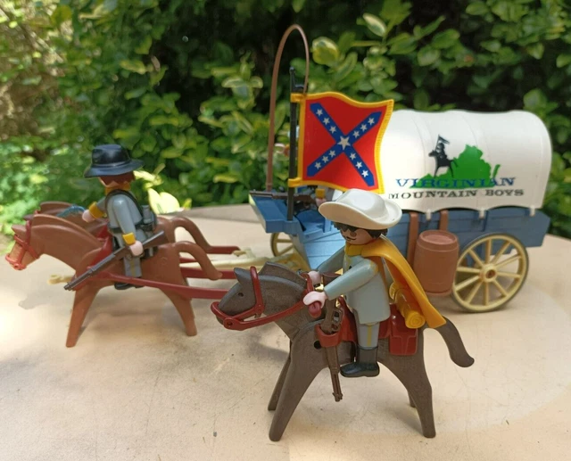 Playmobil western 3785 soldat sudiste chariot far west lot complet - Jeux & Jouets