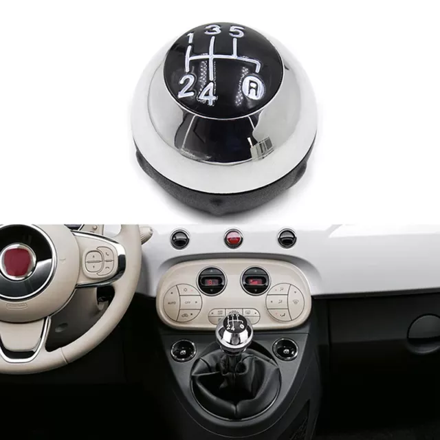 Fit Fiat 500 2012-2018 5 Speed Manual Head Ball Level Gear Shift Knob Silver