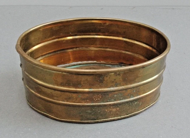 Piccolo Contenitore Ovale In Ottone Vintage