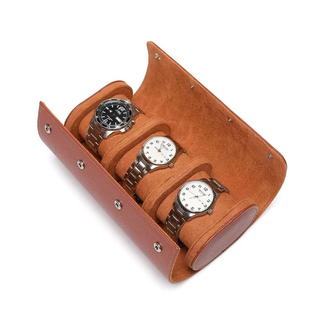 LUXURY WATCH ROLL Travel Case Portable Leather Watch Clip Storage