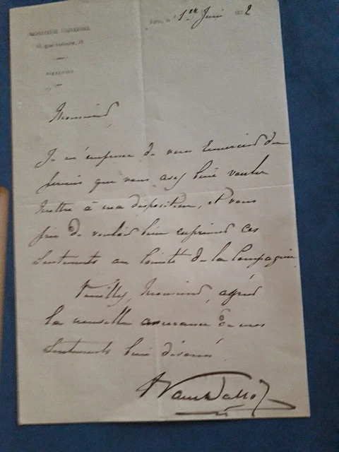ELIE DECAZES LETTRE authentique Manuscrite Signée EUR 20,00 - FR