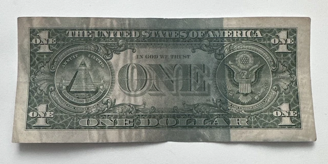 2013 $1 one dollar  Federal Reserve Error Note Ink Smear on front and back