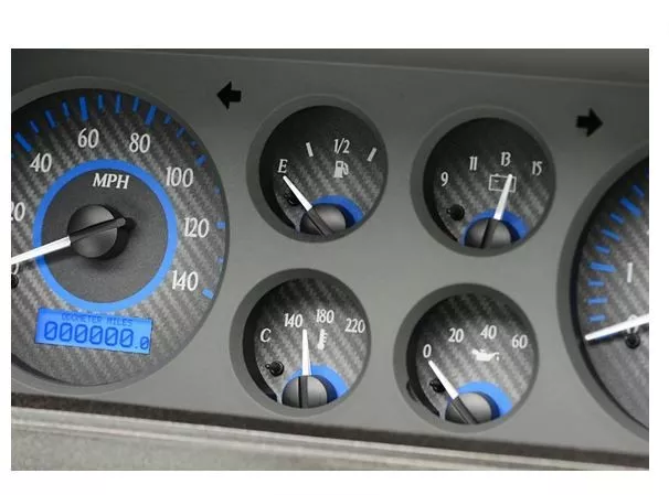 Dakota VHX-78C-MC-C-B - 1978-88 Monte Carlo/ElCamino Gauges Carbon Fiber/Blue 2