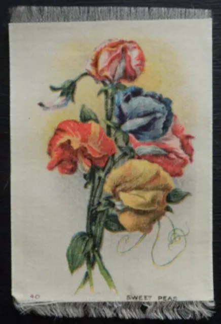 SWEET PEAS Garden Flowers of the World issued 1913 ITC SILK RED NUMERAL