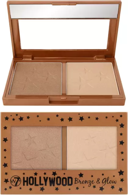 W7 Hollywood Bronze & Glow - Pressed Powder Duo Shimmer Bronzer & Highlighter -