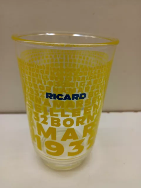 RICARD 1 verre collector trait de dose anniversaire 90 ans long drink nouveau