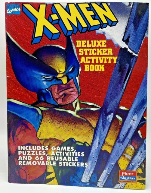 Vintage Xmen Deluxe Sticker Activity Book 1996 Fleer Skybox Wolverine