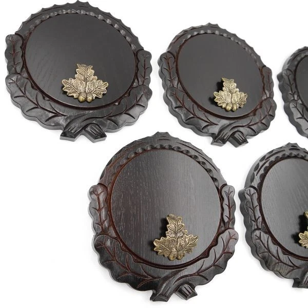 5 Pieza Keilerschilder Tallado Oscuro Af 16 CM Con 5 X Hoja de Roble Portada 3