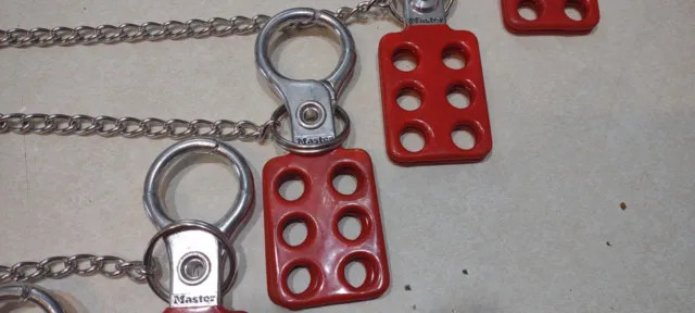 Lotto di 9 serrature blocco mascella sgombro mascella acciaio blocco di sicurezza 6 serrature con cordino 3