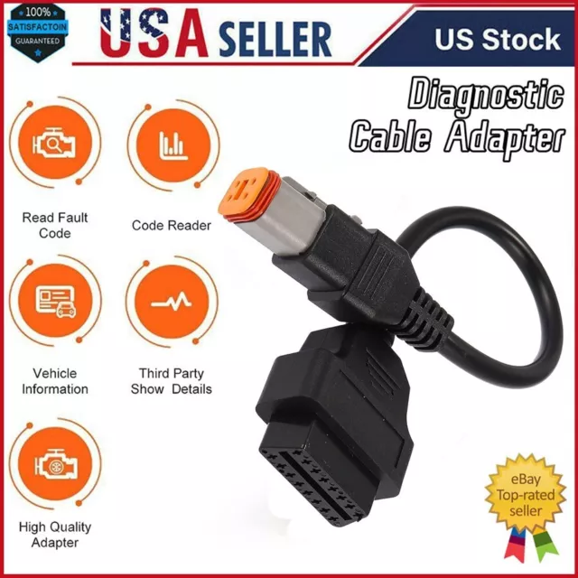 4Pin to OBD2 Diagnostic Scanner Adapter Cable 16Pin to 4Pin For Harley Davidson