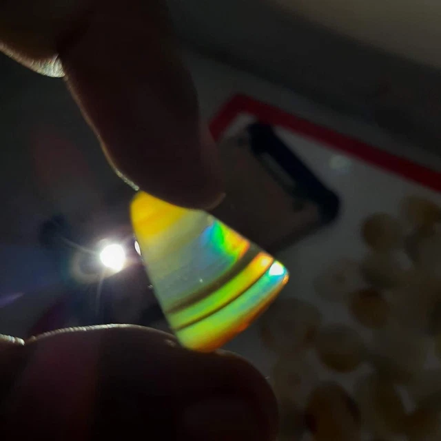 8.1ct Natural Extra Fine Iris Agate Cabochon Rainbow Agate Untreated Unheated