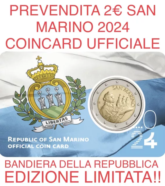 Moneta 2€ San Marino Coincard 2024 Ufficiale  Bandiera della Repubblica FDC