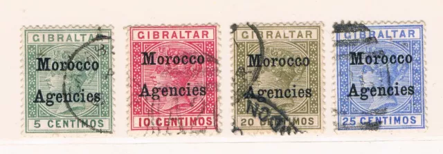 Morocco Agencies 1899-1902 5c to 20c overprint 2nd type o/FU SG 9-12