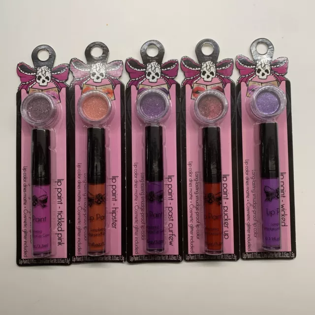 Party Pack Of 5 Tattoo Junkee Lip Paints Lipstick & Sparkle Riot