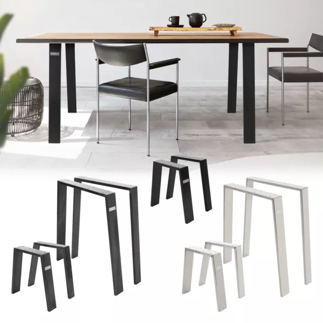 Set di 2 Gambe per tavolo Loft in acciaio stile industriale diverse dimensioni