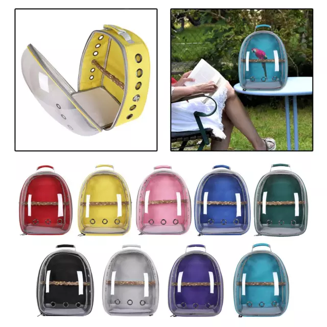 Pet Parrot Travel Backpack Bird Carrier Bag Outdoor Clear Breathable Cage