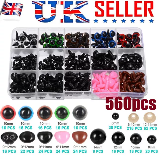 560x Safety Noses Eyes and Washers For Plush Teddy Bear Doll Toys Making Craft U