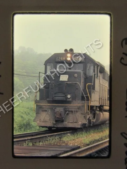Original '73 Ektachrome Slide PC Penn Central 6248 SD40 Nose action     34S48