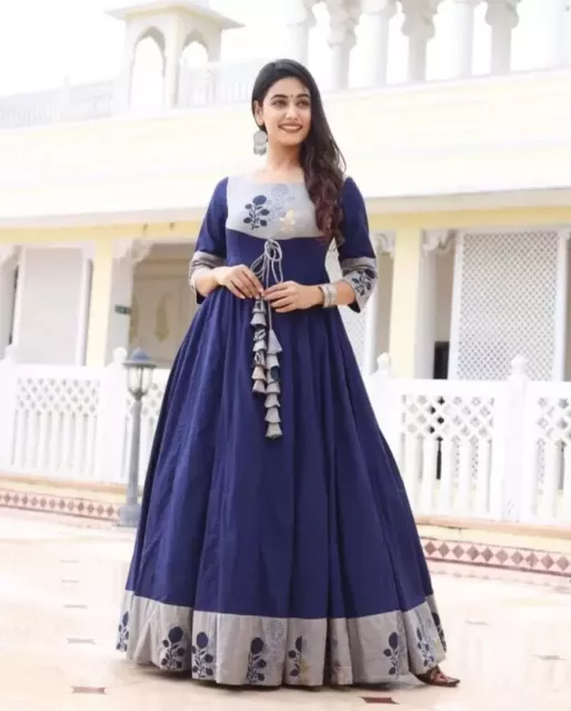 Women Designer Kurta Bollywood Anarkali Long Gown Indian Party Wear Kurti Dress