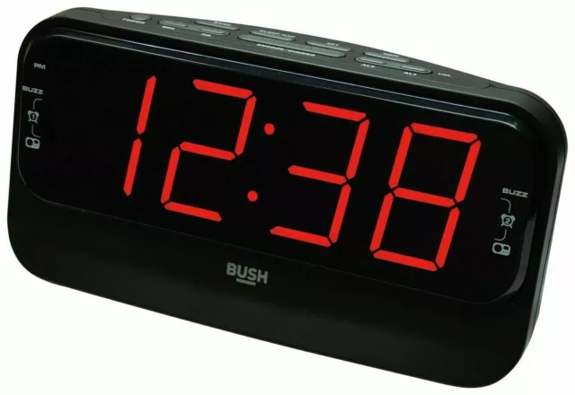 Bush Big LED Alarm Clock Radio - Black 8886415 R