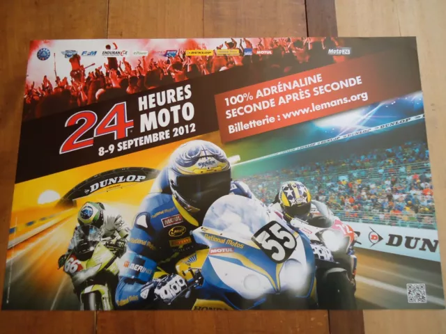 Poster Officiel ** 24 Heures Du Mans 2012 Motos ** Affiche Aco Moto Le Motorbike