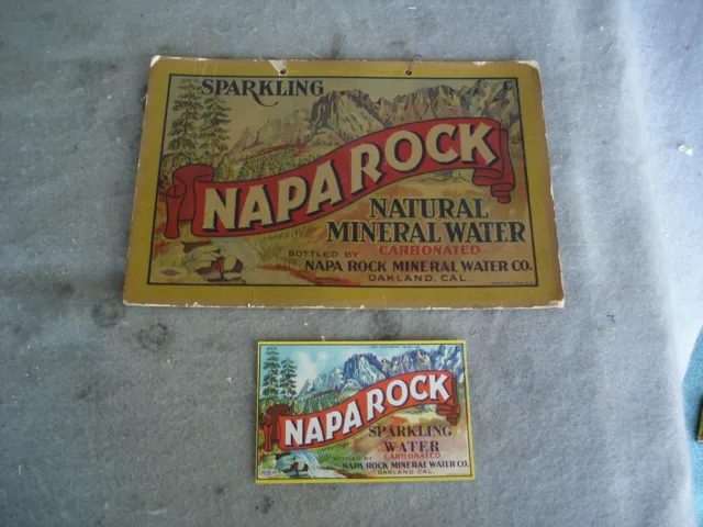 NAPA ROCK  Natural water SIGN     Also    water label Oakland California
