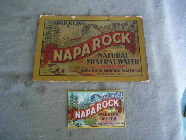 NAPA ROCK  Natural water SIGN     Also    water label Oakland California