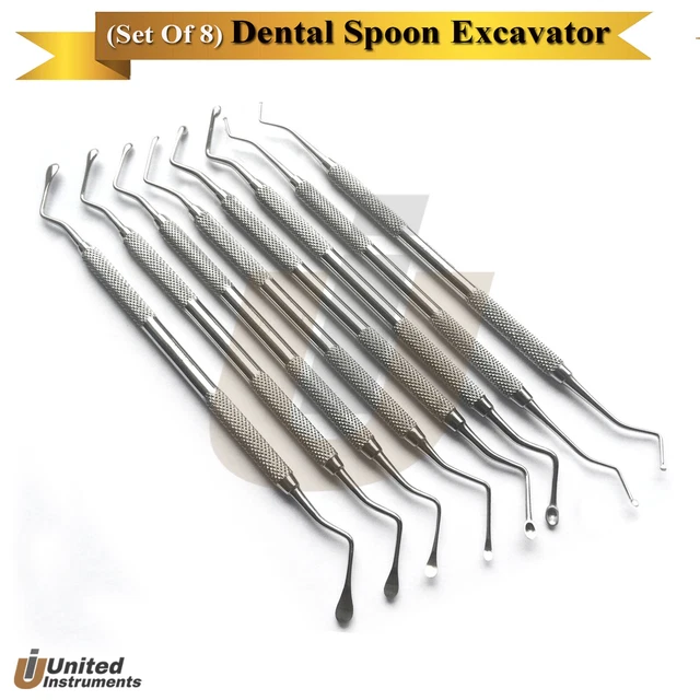 DENTAL SPOON EXCAVATORS Composite Caries Removal Endo Cavity Curettes