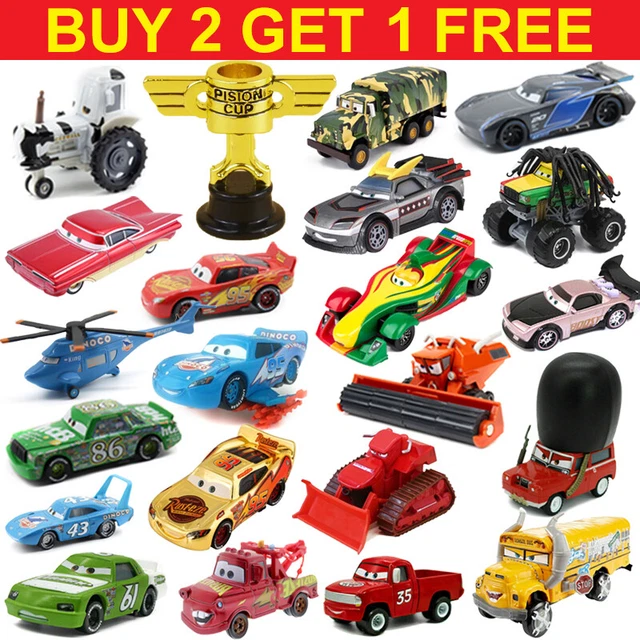 Disney Pixar Cars 1:55 autos McQueen&Farm Diecast Metal Model Kids Gifts Loose