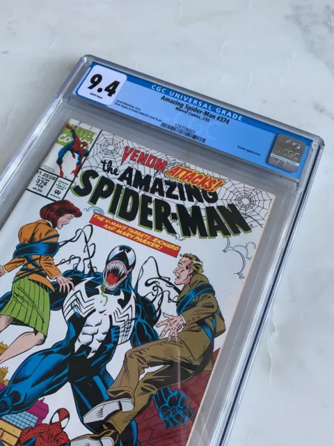 The Amazing Spider-Man #374 CGC 9.4 White Pages (Feb 1993, Marvel) Venom