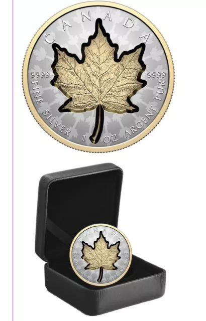 2024 Canada $20 1oz Proof Silver Maple Leaf Super Incuse with Gold Gilt OGP/COA