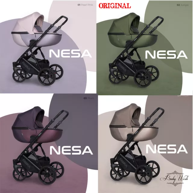 RIKO NESA BABY PRAM STROLLER  3in1 CARRYCOT + PUSHCHAIR + CAR SEAT