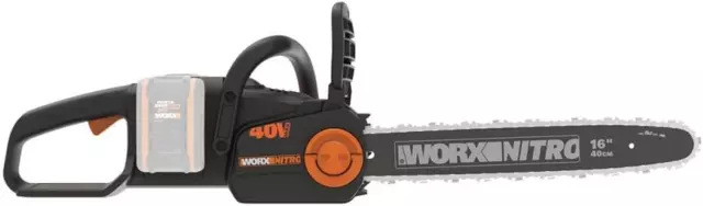 WORX NITRO 40V (2 X 20V) Brushless 40Cm/16" Chainsaw Skin (Tool Only - Batter...