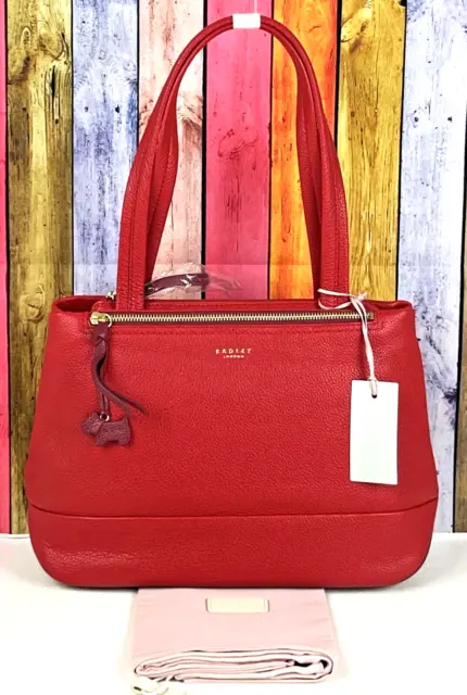Radley Pilsdon Medium to Large Shoulder Bag Work Bag Red and Burgundy Leather