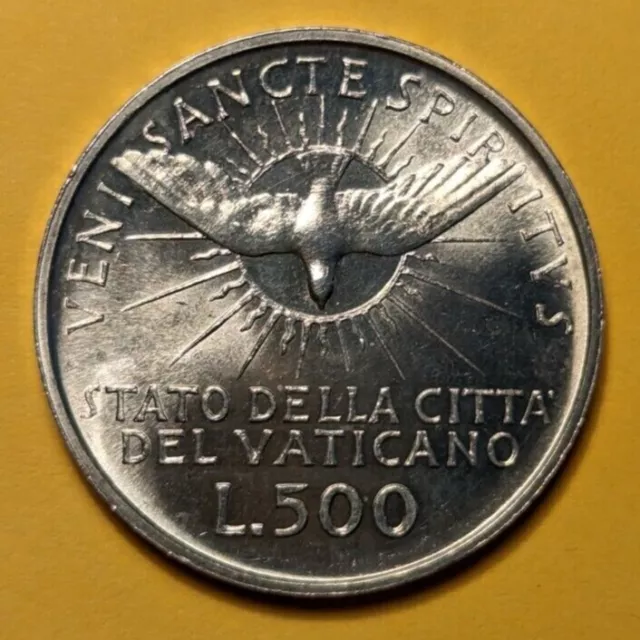 1963 Vatican City 500 Lire - Sede Vacante - Silver BU