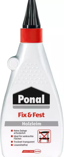 Ponal - Holzleim - Fix & Fest - 500 g Flasche - Sofort Haftgel transparent - NEU
