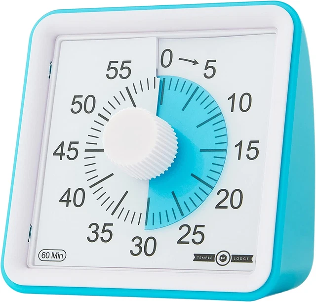60-MINUTE VISUAL TIMER- Clock Timer for Kids- Time Management Tool ...