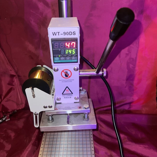 WT-90DS Small Hot Foil Stamping Machine Manual Digital Heat Press 300W Logo