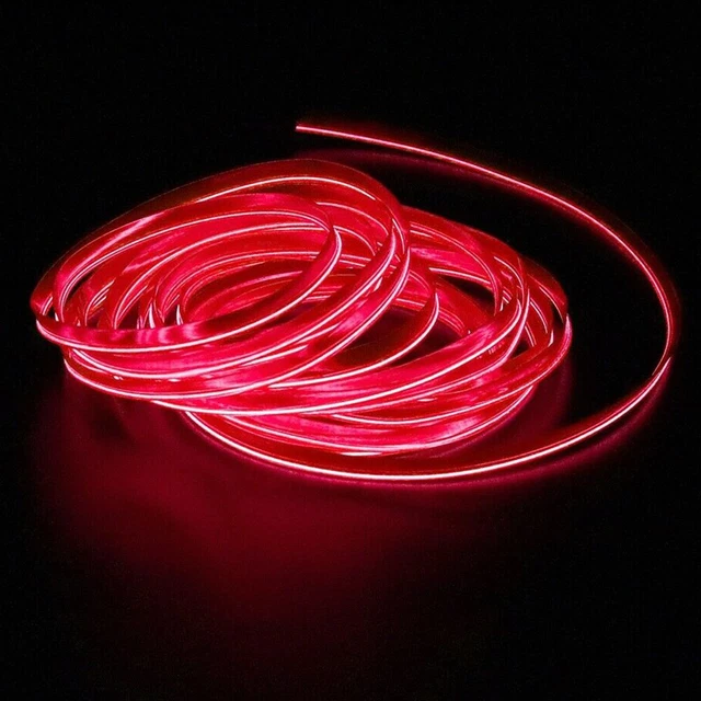 5M LED String Strip Lights Rope EL Wire Neon Tube Lamp Car Interior Atmosphere