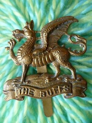 WW1 Royal East Kent (The Buffs) Regiment Cap Badge BRASS Slider ANTIQUE Original