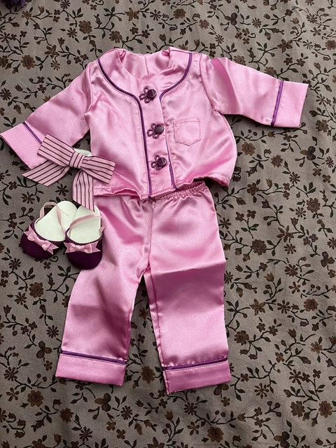 NEW American Girl Doll Rebecca's Purple Satin Pajamas Outfit Retired