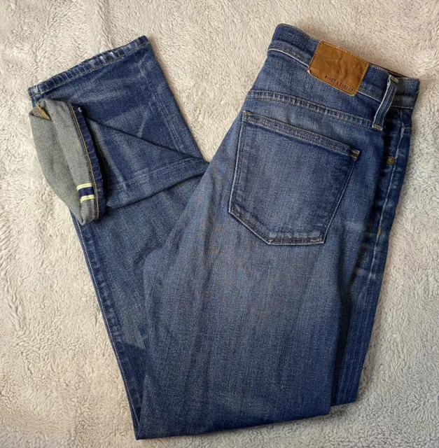 Madewell Rivet & Thread Straight Jeans Selvedge Button Fly Cone Denim Sz 27
